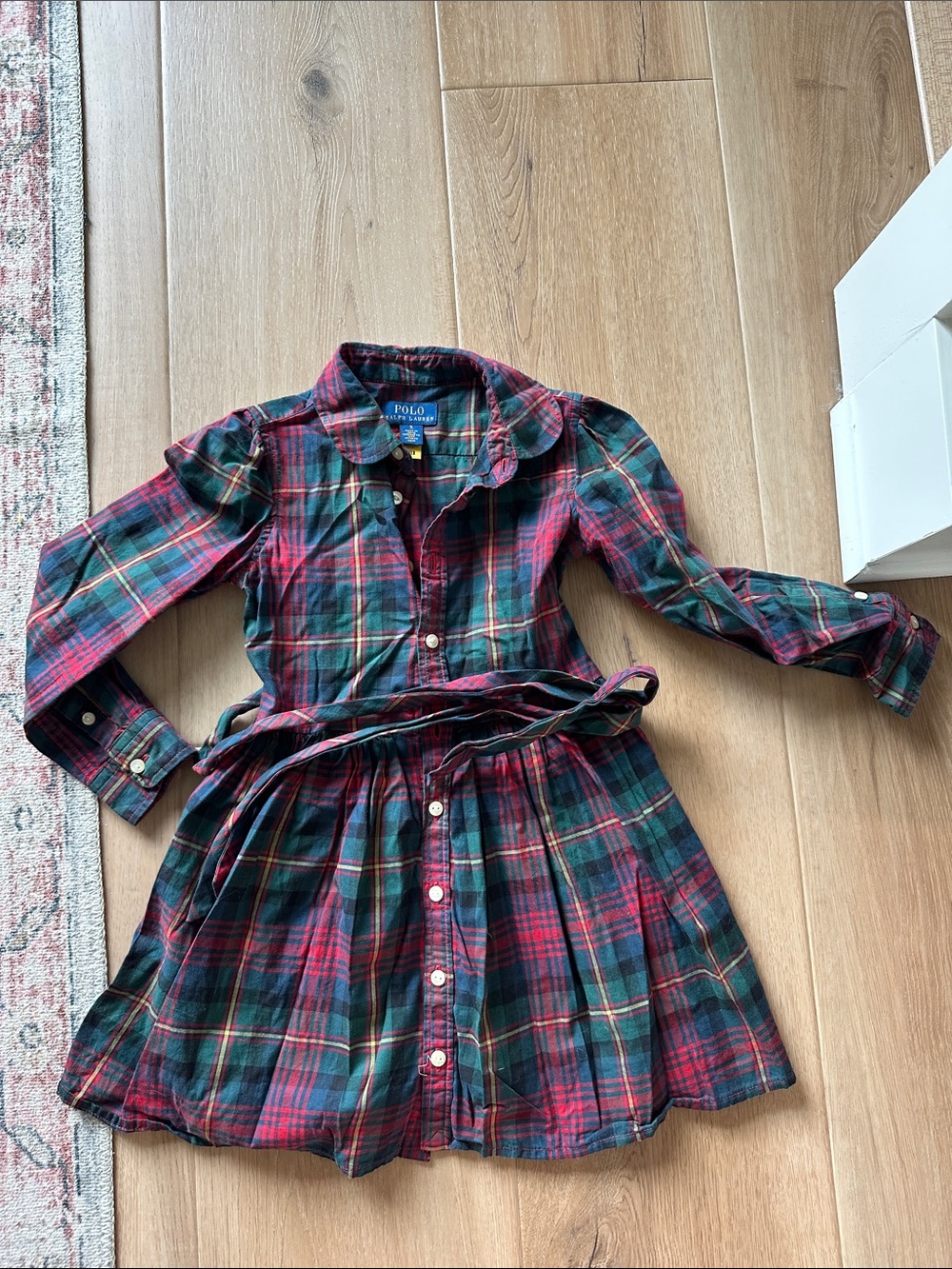 Polo by Ralph Lauren Red & Green Plaid Shirt Dress